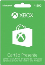 Ficha técnica e caractérísticas do produto Cartão Presente 200 Reais Xbox Live para Xbox One e Xbox 360 - Microsoft