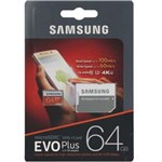 Ficha técnica e caractérísticas do produto Cartão Samsung Micro Sd Evo Plus 64gb 100mbs U3 Lacrado +adp