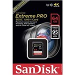 Ficha técnica e caractérísticas do produto Cartão SanDisk 64GB 95MB`S Extreme PRO UHS-I SDXC