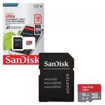 Ficha técnica e caractérísticas do produto Cartão SANDISK Micro Sd 16gb Classe 10 - A1