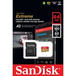Ficha técnica e caractérísticas do produto Cartão Microsdxc Sandisk 64gb Classe 10 Extreme A2 160-60mb/s
