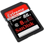Ficha técnica e caractérísticas do produto Cartão Sandisk SD Extreme UHS-I Classe 10 8GB