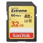 Ficha técnica e caractérísticas do produto Cartão SD 32Gb SanDisk Extreme 60mb/s Classe 10 UHS-1