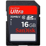 Ficha técnica e caractérísticas do produto Cartão SD Sandisk Ultra UHS-I Classe 10 16GB