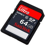 Ficha técnica e caractérísticas do produto Cartão SD Sandisk Ultra UHS-I Classe 10 64GB