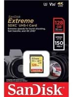 Ficha técnica e caractérísticas do produto Cartão Sd Sdxc Sandisk Extreme 128Gb 150Mb/s U3 Lacrado