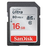 Ficha técnica e caractérísticas do produto Cartão Sdhc Sandisk 16GB Classe 10 Ultra 80MB/s