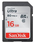 Ficha técnica e caractérísticas do produto Cartão Sdhc Sandisk 16Gb Classe 10 Ultra 80Mb/S