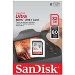 Ficha técnica e caractérísticas do produto Cartão SDHC Sandisk 32GB Classe 10 Ultra 80MB/s