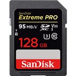 Ficha técnica e caractérísticas do produto Cartão SDXC 128Gb SanDisk Extreme Pro 4K 95Mb/s UHS-I / V30 / U3 / Classe 10