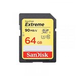 Ficha técnica e caractérísticas do produto Cartão SDXC Sandisk UHS-I Extreme 64GB - 90MB/s