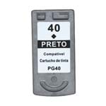 Ficha técnica e caractérísticas do produto Cartucho Canon PG-40 Preto Compatível