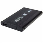 Ficha técnica e caractérísticas do produto Case Externo para HD 2,5'' Notebook Sata USB 2.0 Preto ou Prata