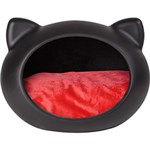 Ficha técnica e caractérísticas do produto Casinha para Gatos Cave Preta com Almofada Vermelha - Guisa Pet