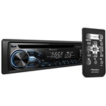 CD Player Automotivo Pioneer DEH-X1680UB - Rádio AM/FM, Controle Remoto, Painel Destacável, Entradas USB e AUX