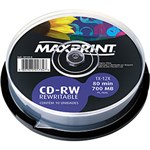 Ficha técnica e caractérísticas do produto CD-RW Maxprint 700MB/80Min 12X (Pino C/ 10)