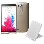 Ficha técnica e caractérísticas do produto Celular Desbloqueado LG G3 Dourado com Tela de 5.5”, Android 4.4, Câmera 13MP, 3G/4G, Processador Quad Core 2.45 GHz e Carregador Wireless
