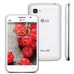 Ficha técnica e caractérísticas do produto Celular Desbloqueado LG Optimus L4 II E465 Branco com Tela de 3,8”, Tv Digital, Android 4.1, Câmera 3MP, 3G, Wi-Fi, Rádio FM e Bluetooth