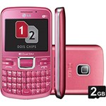 Celular Desbloqueado Oi LG C199 Rosa Dual Chip Câmera 2.0 MP Wi Fi Memória Interna 50MB e Cartão 2GB