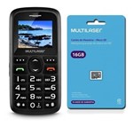 Celular Idoso Botões Grandes Sos Rádio Fm Mp3 + Cartão 16gb - Multilaser