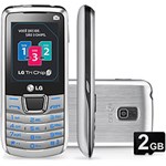 Celular LG A290 Desbloqueado Oi, Prata, Tri Chip, Câmera de 1,3 MP, Memória Interna 4MB e Cartão de Memória 2GB