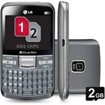Celular LG C199 Desbloqueado Tim. Cinza. Dual Chip. Câmera 2.0MP. Wi Fi. Memória Interna 50MB e Cartão 2GB