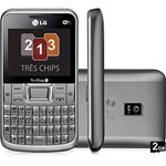 Celular LG Tri Chip C333 Desbloqueado Oi Prata GSM Tela 2,3" Teclado Qwerty Câmera de 3.2MP Wi-Fi Memória Interna de 78....