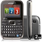 Celular Motorola EX117 Motokey Desbloqueado Tim, Preto Cromo, Tri Chip, Câmera 2MP e Cartão de Memória de 2GB
