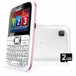 Celular Motorola EX117 Motokey Tri-Chip - Rosa - GSM Acesso às Redes Sociais, Teclado QWERTY, Câmera 2MP, Filmadora, MP3...