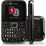 Celular Desbloqueado Claro Motorola EX109 Motokey Mini Cinza C/ Câmera 2MP, Dual Chip, Mp3, FM, Bluetooth, Fone de Ouvido e Cartão de 2GB