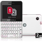 Ficha técnica e caractérísticas do produto Celular Motorola Motokey XT EX119 Branco/Rosa - Dual Chip - GSM, Câmera 3MP, Wi-Fi, Touchscreen, Teclado Qwerty, Cartão de Memória 2GB