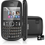 Celular Nokia Asha 200 Desbloqueado Oi, Grafite, Dual Chip, Câmera de 2.0MP, Teclado Qwerty, Memória Interna 10MB e Cart...