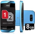 Ficha técnica e caractérísticas do produto Celular Nokia Asha 305 Azul - GSM, Touch, Câmera 2.0 MP, Filmadora, MP3 Player, Bluetooth e Cartão 8GB