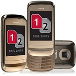 Celular Nokia C2-06, Desbloqueado Oi , Dourado, Dual Chip, Tela Touchscreen 2.6", Câmera 2.0MP, MP3 Player, Rádio FM, Bl...