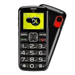 Celular para Idoso DL Botao SOS Dual Chip Camera VGA e Radio FM YC-110 Preto