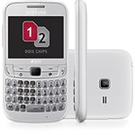 Celular Samsung Ch@t 357 GSM Desbloqueado Branco Dual Chip - Câmera de 2.0MP, Wi-Fi, Tela de 2.4" Teclado Qwerty, MP3 Pl...