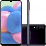 Ficha técnica e caractérísticas do produto Celular Samsung Galaxy A30s Preto 64GB Câmera Tripla 25MP + 5MP + 8MP
