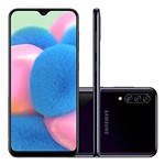 Ficha técnica e caractérísticas do produto Celular Samsung Galaxy A30s Preto 64gb Câmera Tripla 25mp + 8mp + 5mp