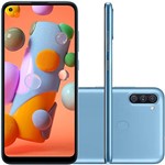 Ficha técnica e caractérísticas do produto Celular Samsung Galaxy A11 Azul 64GB Tela 6.4 3GB RAM Camera Tripla 13MP 5MP 2MP