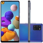 Ficha técnica e caractérísticas do produto Celular Samsung Galaxy A21s Azul 64GB Tela 6.5 4GB RAM Camera 48MP 8MP 2MP 2MP