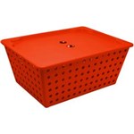 Ficha técnica e caractérísticas do produto Cesta Maxi com Tampa Maxi Basket Cover Vermelho 30 Cm - Vermelho