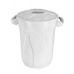 Ficha técnica e caractérísticas do produto Cesto de Lixo Plastico com Tampa 40 Litros Branco