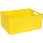Ficha técnica e caractérísticas do produto Cesto Organizador Plástico Amarelo 15x27x37,5cm 12,5L Spaceo