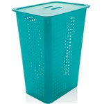 Ficha técnica e caractérísticas do produto Cesto para Roupas Organizador Lavanderia 47 Litros Plástico Azul