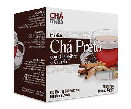Ficha técnica e caractérísticas do produto Chá Preto com Gengibre e Canela - Chá Mais - 10 Sachês - 12g
