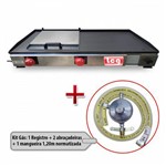 Ficha técnica e caractérísticas do produto Chapa de Lanche a Gás Sanduicheira 44x80cm + Kit Gás Lcg