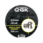Ficha técnica e caractérísticas do produto Chumbinho QGK Hollow Point 5,5mm - 250 Unidades