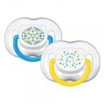 Ficha técnica e caractérísticas do produto Chupeta Comtemporanea 6-18 Meses Philips Avent Scf180/24 2 Und Azul/Amarelo