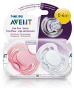 Ficha técnica e caractérísticas do produto Chupeta Freeflow 0-6M Dupla - Philips Avent SCF178/23 Branca e Rosa