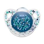 Ficha técnica e caractérísticas do produto Chupeta Nuk Trendline Silicone Ortodôntica Tamanho 1 de 0 a 6 Meses Azul com 1 Unidade